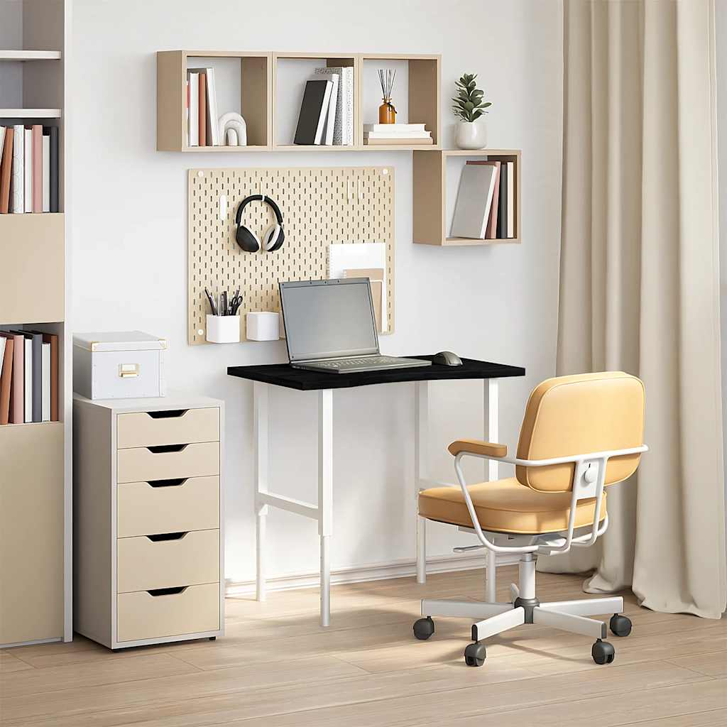 vidaXL Desk Top Dark Brown 80x60x2.5 cm Solid Wood Oak Rectangular 3