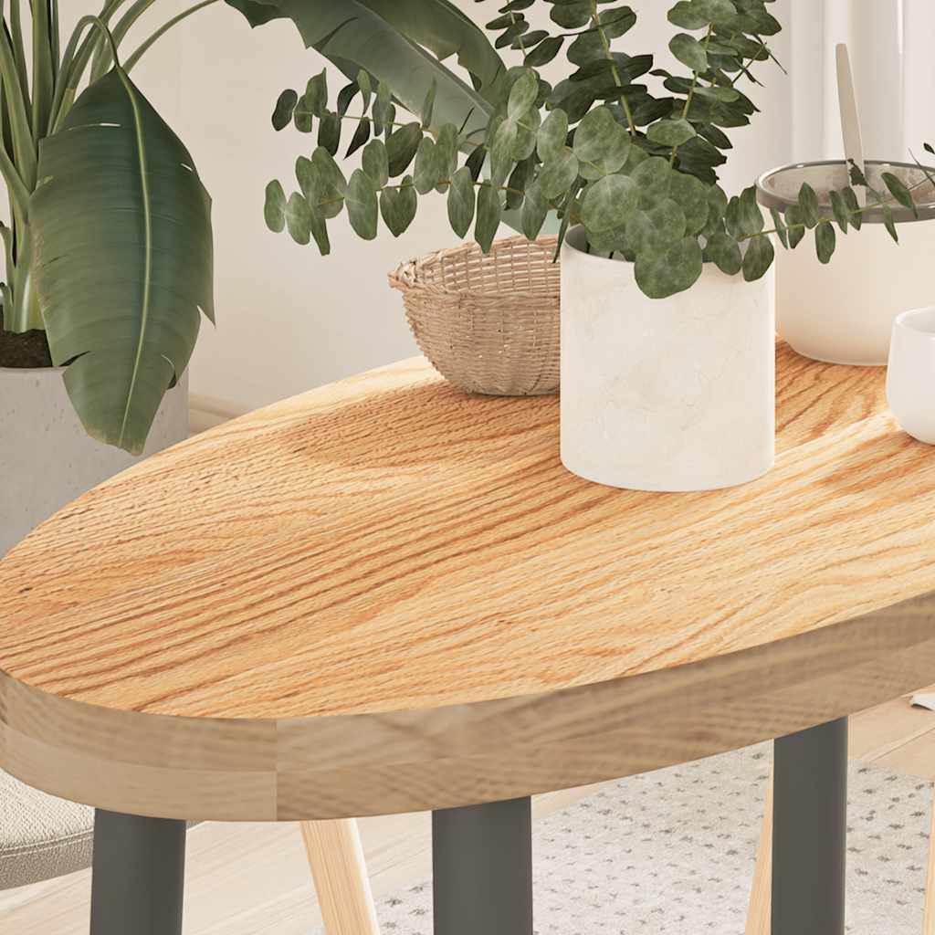 vidaXL Table Top 80x40x4 cm Solid Wood Oak Oval 1