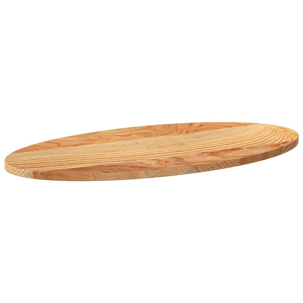 vidaXL Table Top Light Brown 80x40x2 cm Solid Wood Oak Oval 4