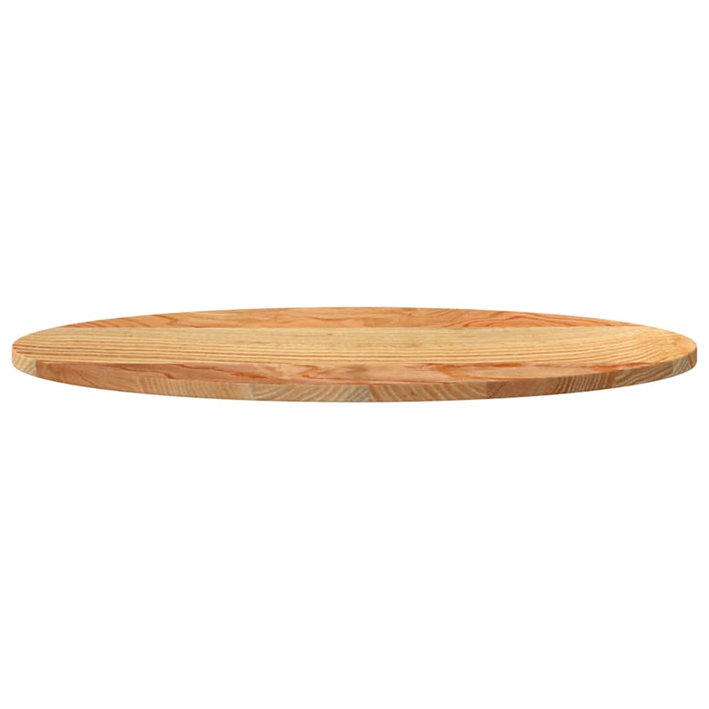 vidaXL Table Top Light Brown 80x40x2 cm Solid Wood Oak Oval 5
