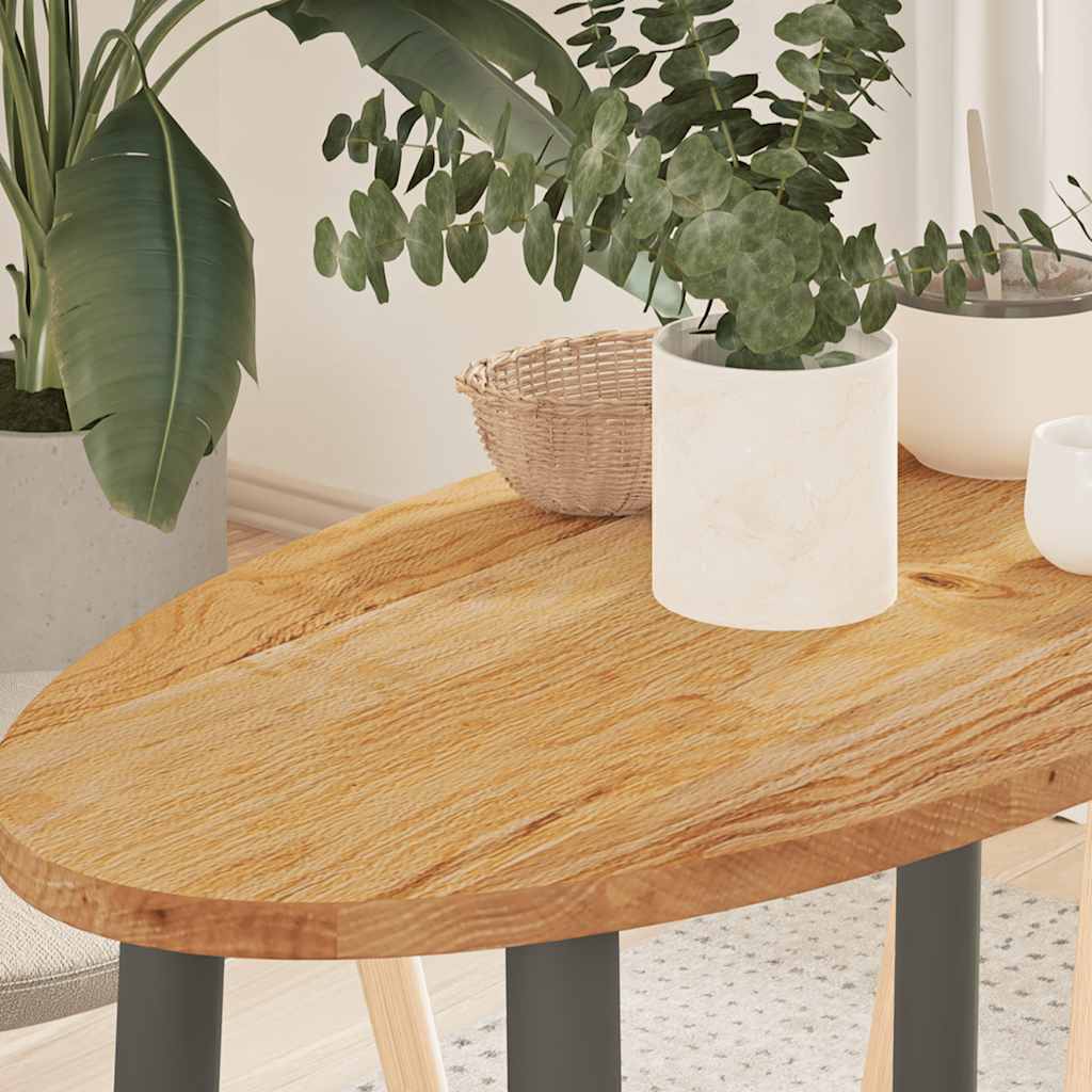 vidaXL Table Top Light Brown 80x40x2 cm Solid Wood Oak Oval 1