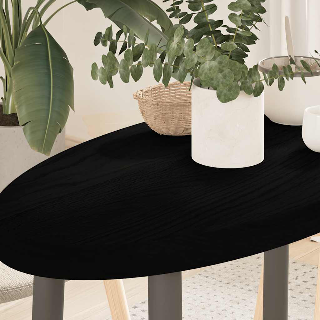vidaXL Table Top Dark Brown 80x40x4 cm Solid Wood Oak Oval 1