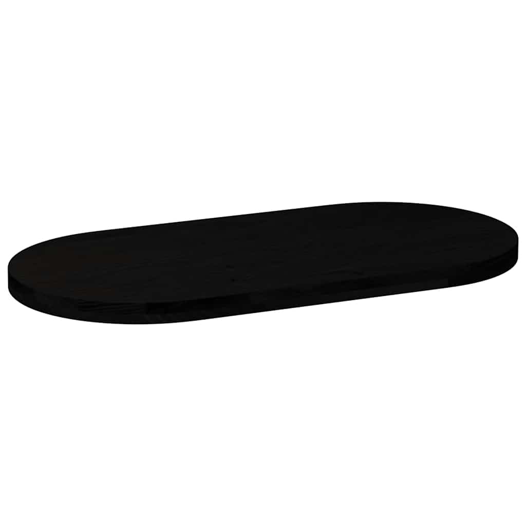 vidaXL Table Top Dark Brown 100x50x4 cm Solid Wood Oak Oval 4