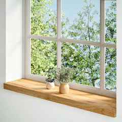 vidaXL Window Sills 2 pcs Light Brown 90x20x2 cm Solid Wood Oak 2