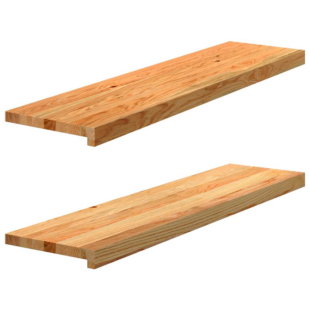 vidaXL Window Sills 2 pcs Light Brown 100x25x2 cm Solid Wood Oak 1