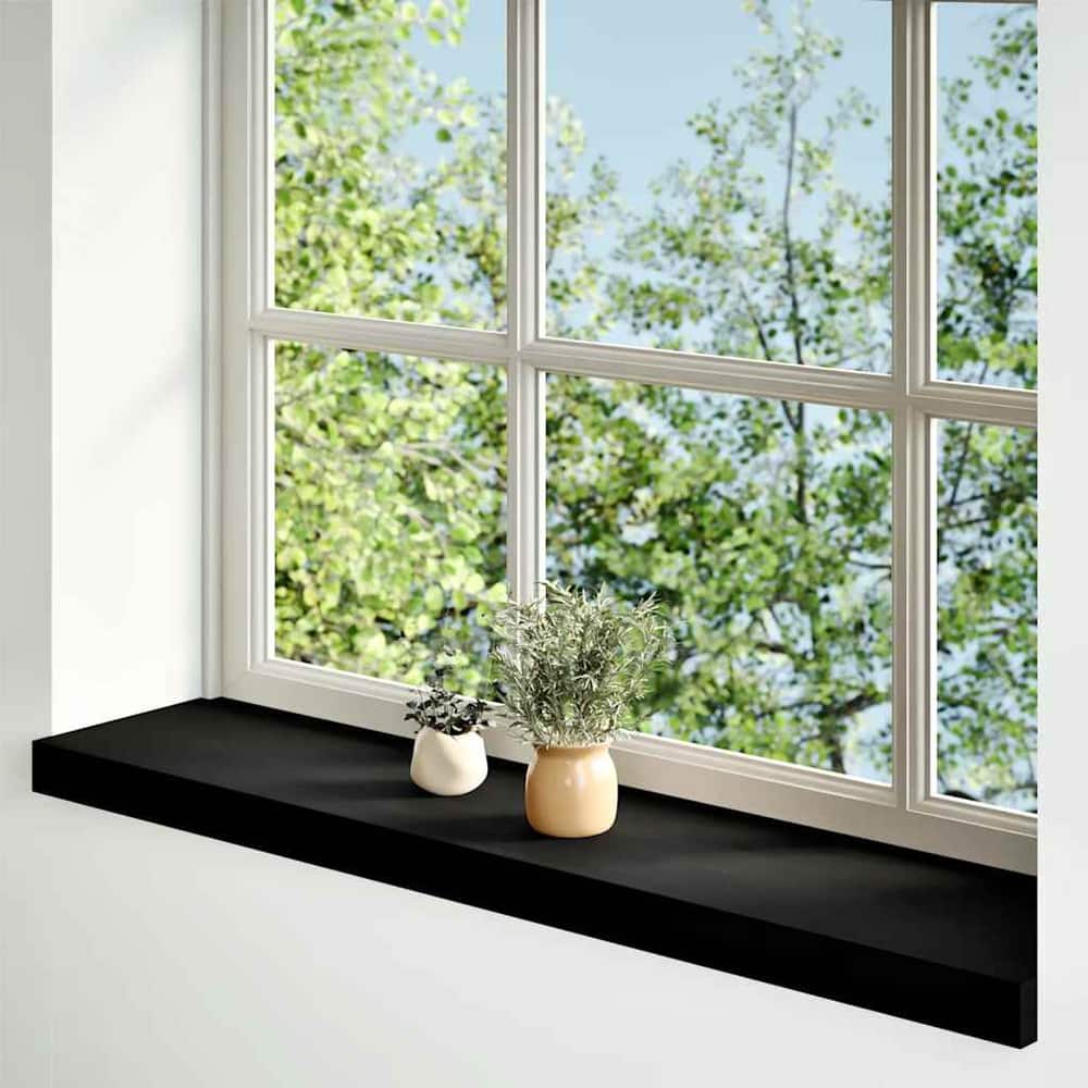 vidaXL Window Sills 2 pcs Brown Black 70x20x2 cm Solid Wood Oak 1