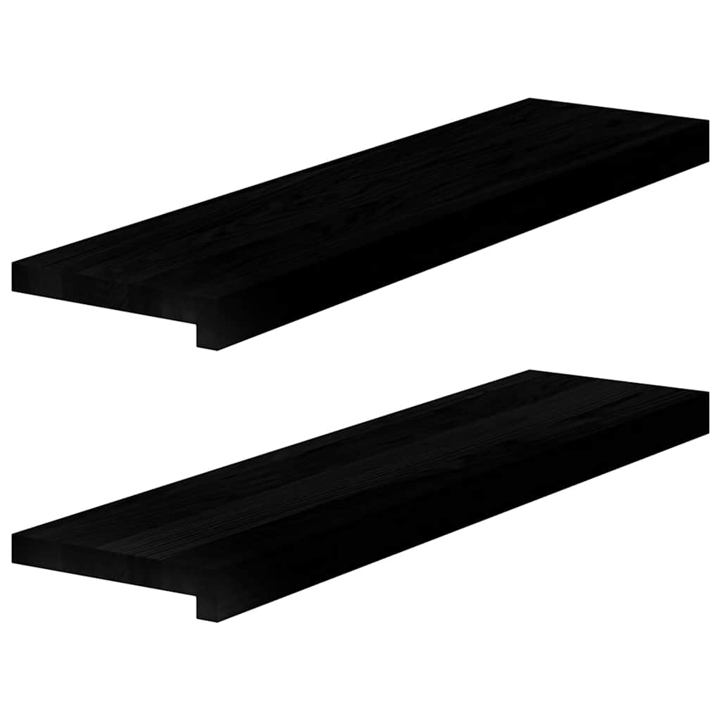 vidaXL Window Sills 2 pcs Brown Black 80x20x2 cm Solid Wood Oak 1