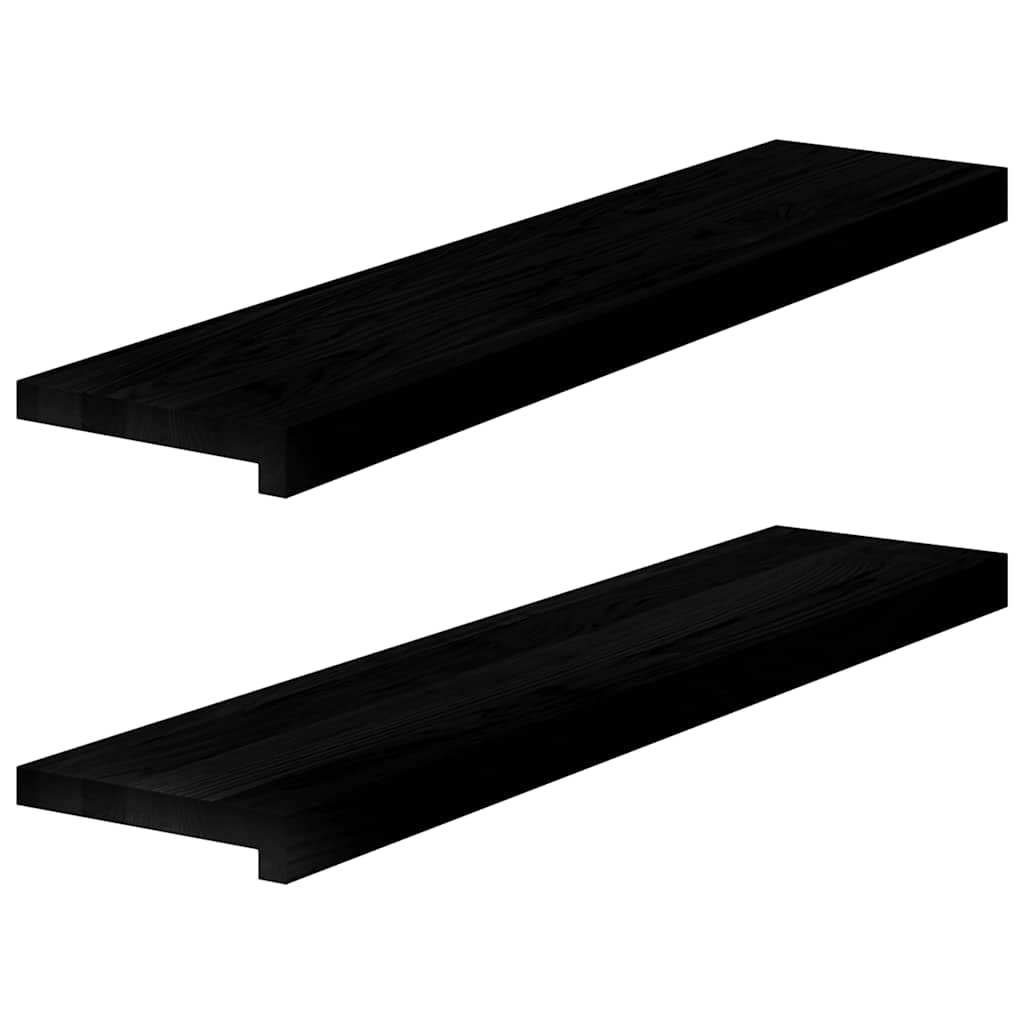 vidaXL Window Sills 2 pcs Brown Black 90x20x2 cm Solid Wood Oak 1