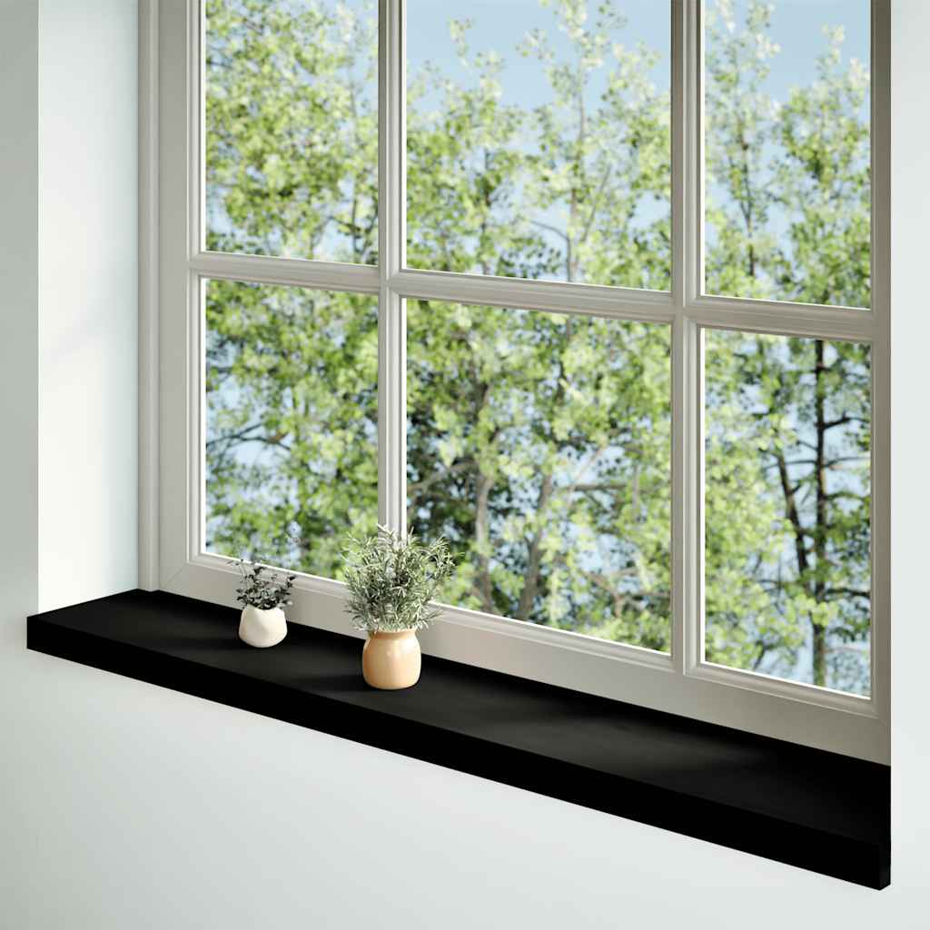 vidaXL Window Sills 2 pcs Brown Black 160x20x2 cm Solid Wood Oak 1