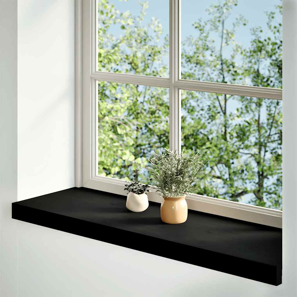 vidaXL Window Sills 2 pcs Brown Black 80x25x2 cm Solid Wood Oak 1