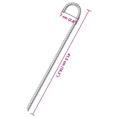 vidaXL Tent Pegs 12 pcs 41.5 cm Ø12 mm Galvanised Steel 5
