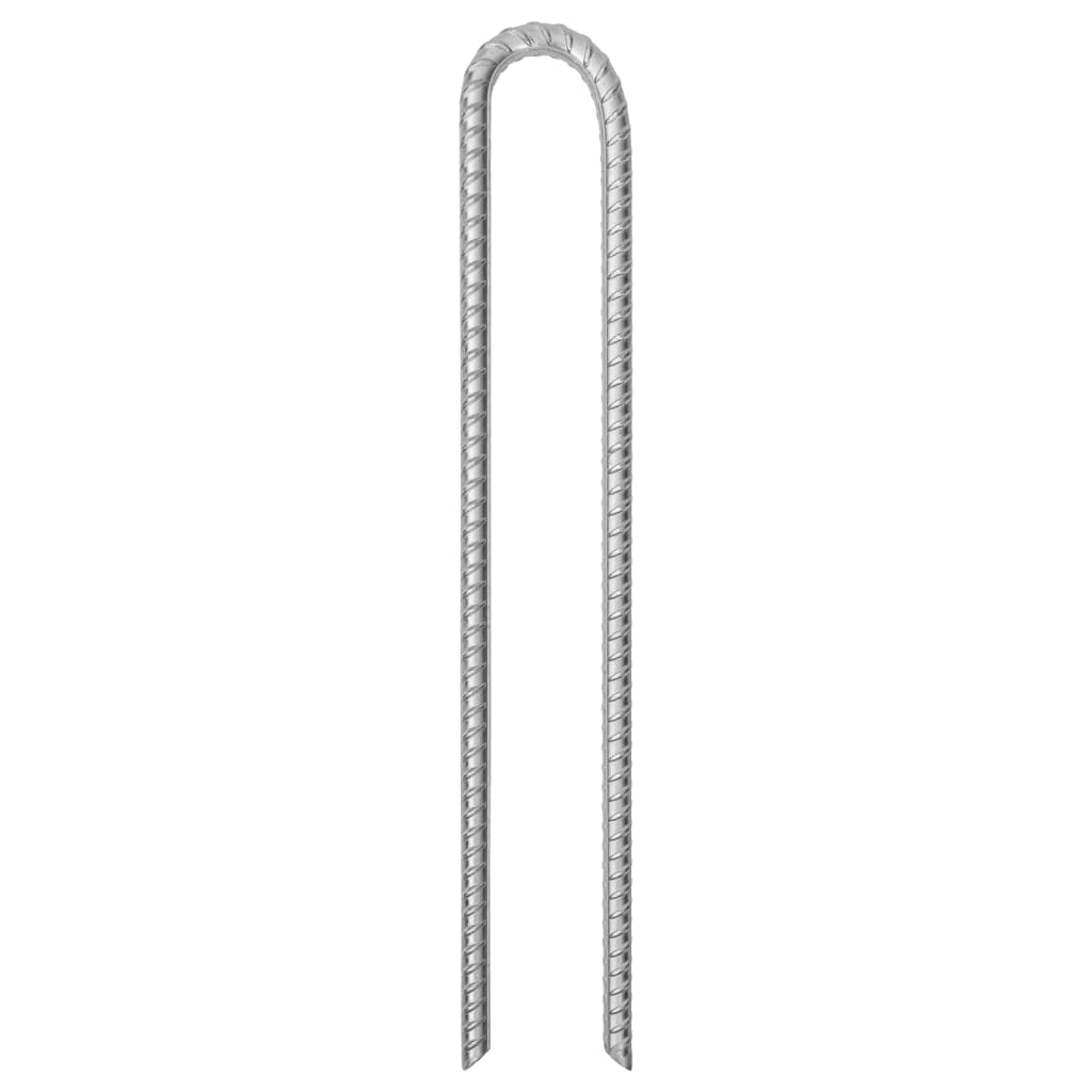 vidaXL Tent Pegs 6 pcs U-shaped 41.5 cm Ø12 mm Galvanised Steel 2
