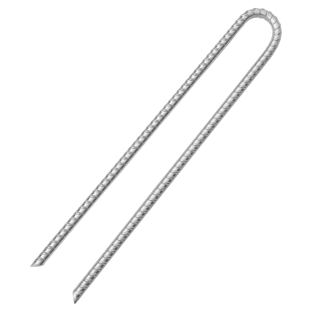 vidaXL Tent Pegs 6 pcs U-shaped 41.5 cm Ø12 mm Galvanised Steel 3