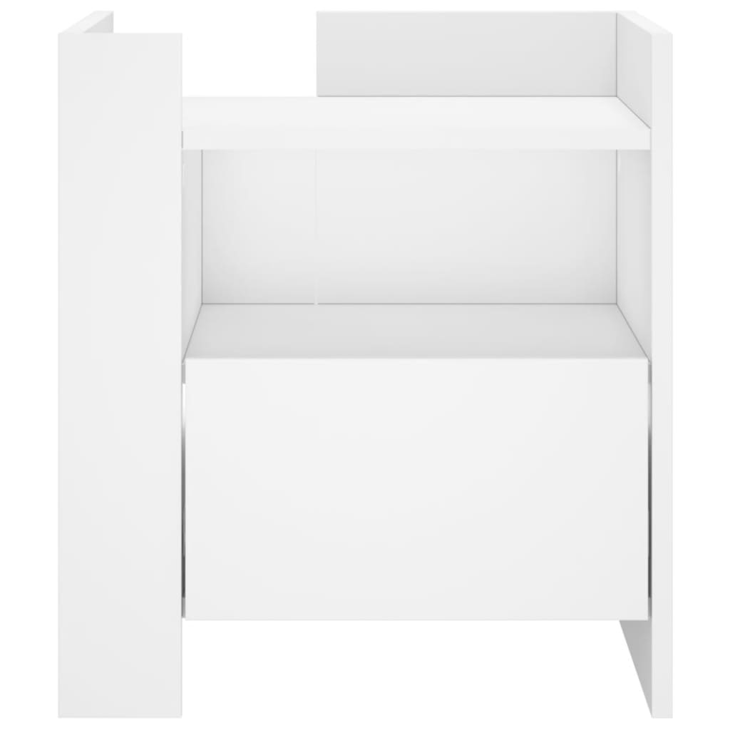 vidaXL Bedside Cabinet White 45x50x50 cm Engineered Wood 4