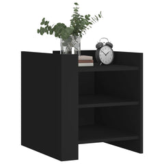 vidaXL Bedside Cabinet Black 45x50x50 cm Engineered Wood 3
