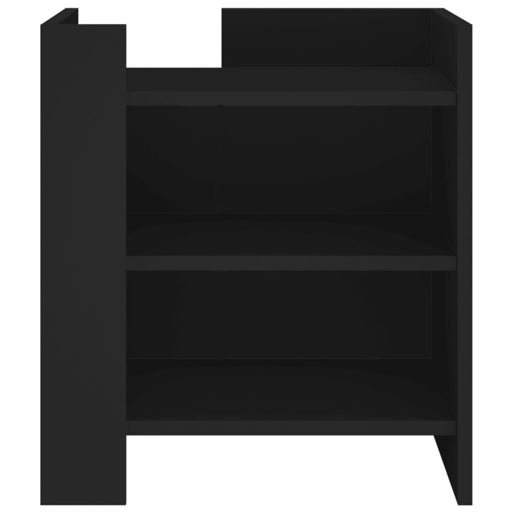 vidaXL Bedside Cabinet Black 45x50x50 cm Engineered Wood 4