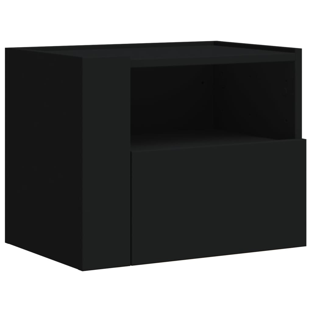vidaXL Wall-mounted Bedside Cabinet Black 45x30x35 cm 2