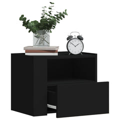 vidaXL Wall-mounted Bedside Cabinet Black 45x30x35 cm 3