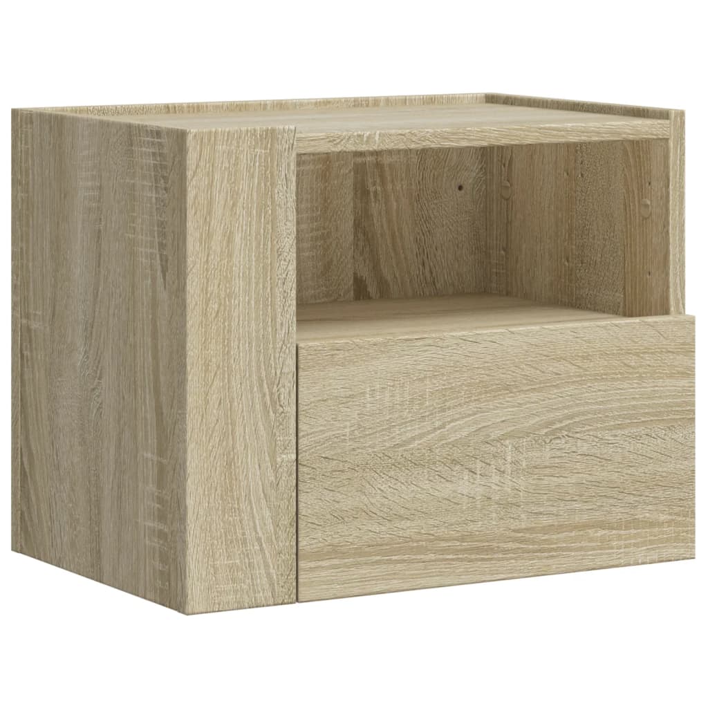 vidaXL Wall-mounted Bedside Cabinet Sonoma Oak 45x30x35 cm 2