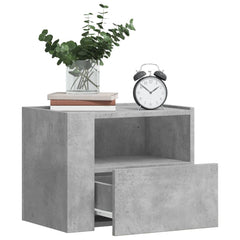 vidaXL Wall-mounted Bedside Cabinet Concrete Grey 45x30x35 cm 3