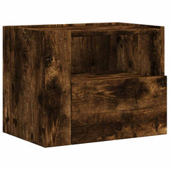 vidaXL Wall-mounted Bedside Cabinets 2 pcs Smoked Oak 45x30x35 cm 4
