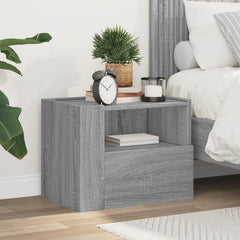 vidaXL Wall-mounted Bedside Cabinet Grey Sonoma 45x30x35 cm 3