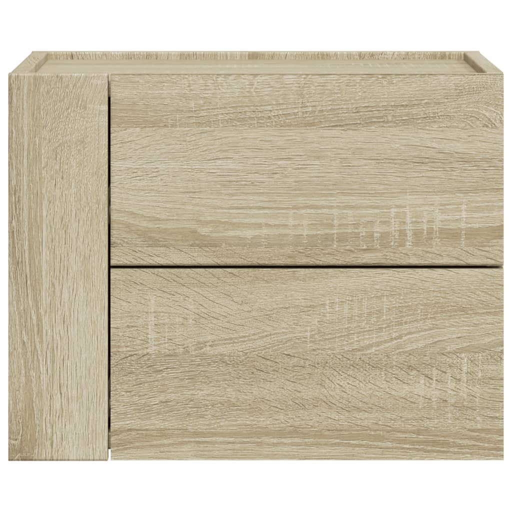vidaXL Wall-mounted Bedside Cabinet Sonoma Oak 45x30x35 cm 4