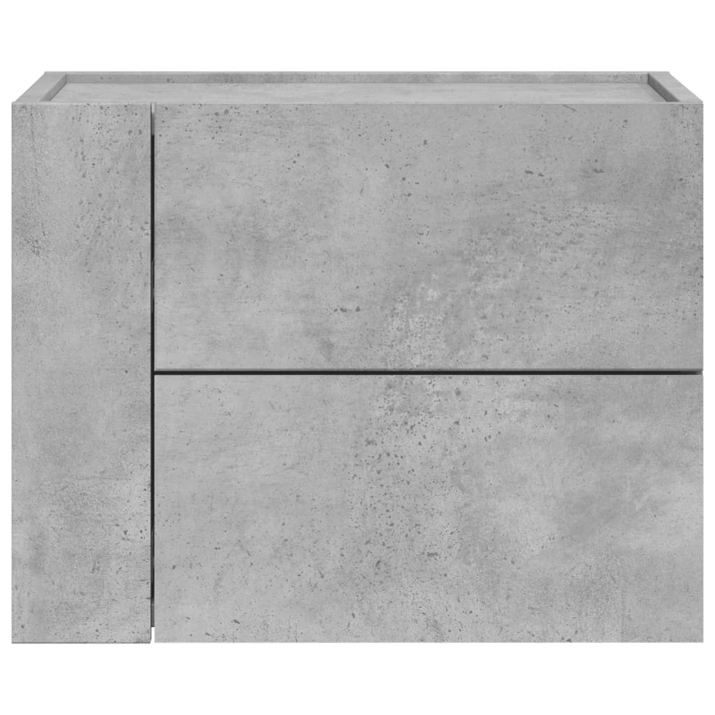 vidaXL Wall-mounted Bedside Cabinet Concrete Grey 45x30x35 cm 4