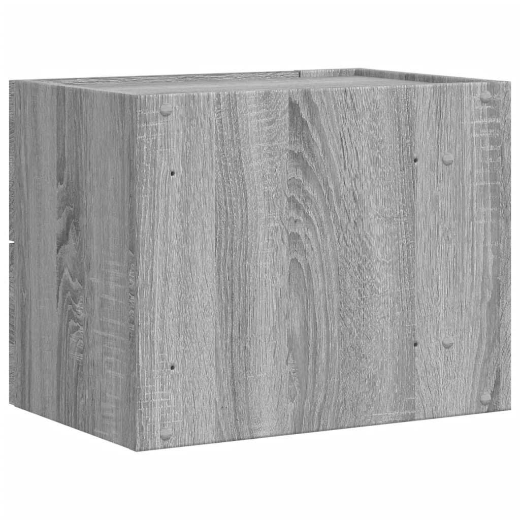 vidaXL Wall-mounted Bedside Cabinet Grey Sonoma 45x30x35 cm 6