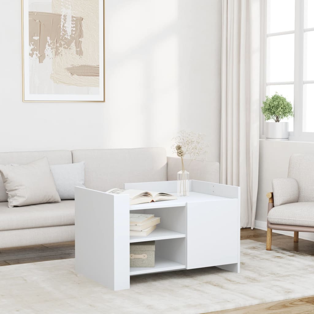 Coffee Table 80x50x50 cm Engineered Wood White 80 cm