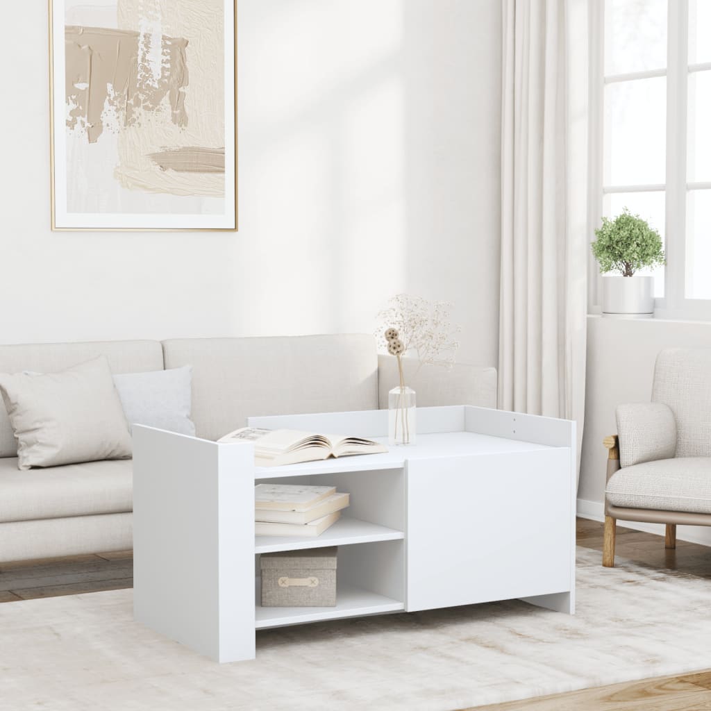 Coffee Table 80x50x50 cm Engineered Wood White 100 cm