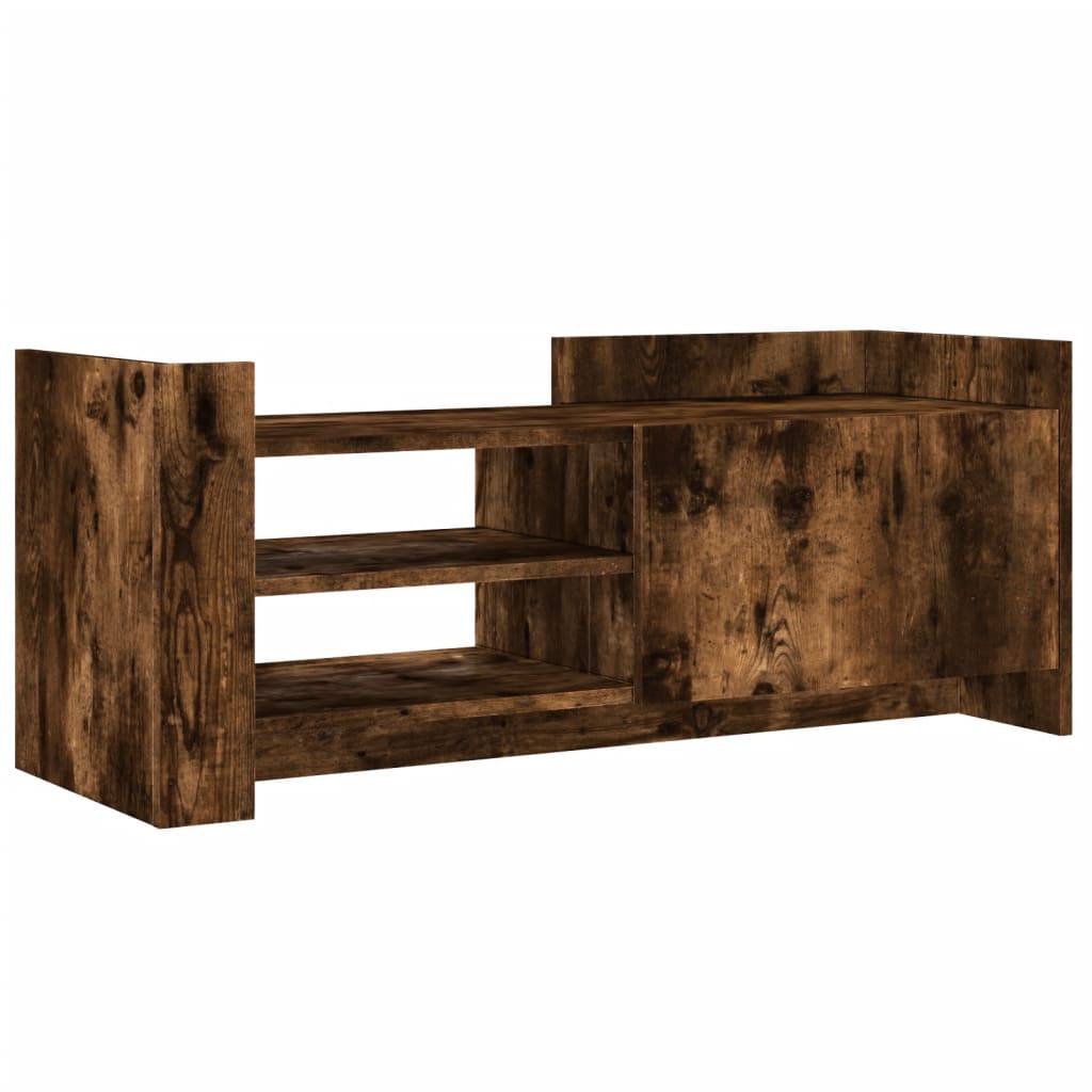 vidaXL TV Cabinet Smoked Oak 100x35x40 cm Engineered Wood 2
