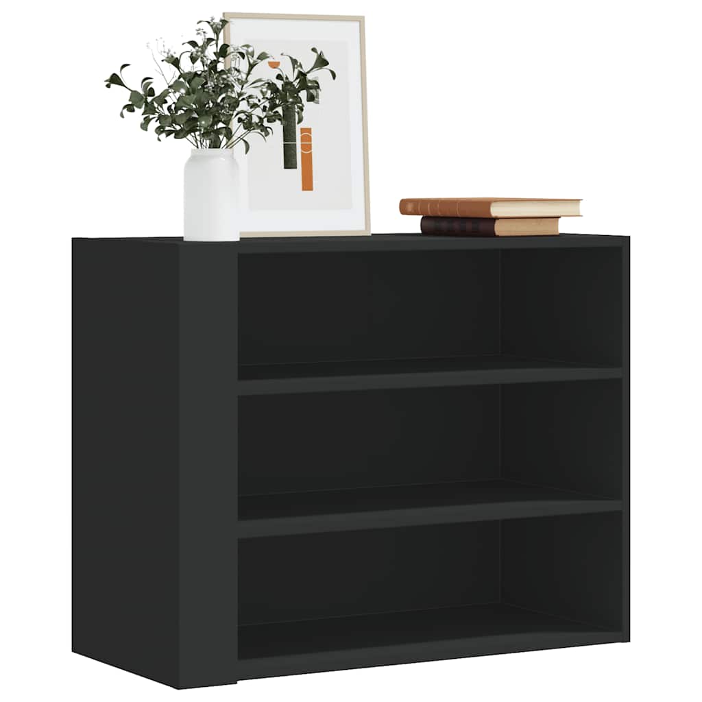Wall Cabinet 75x35x60 cm Engineered Wood Black