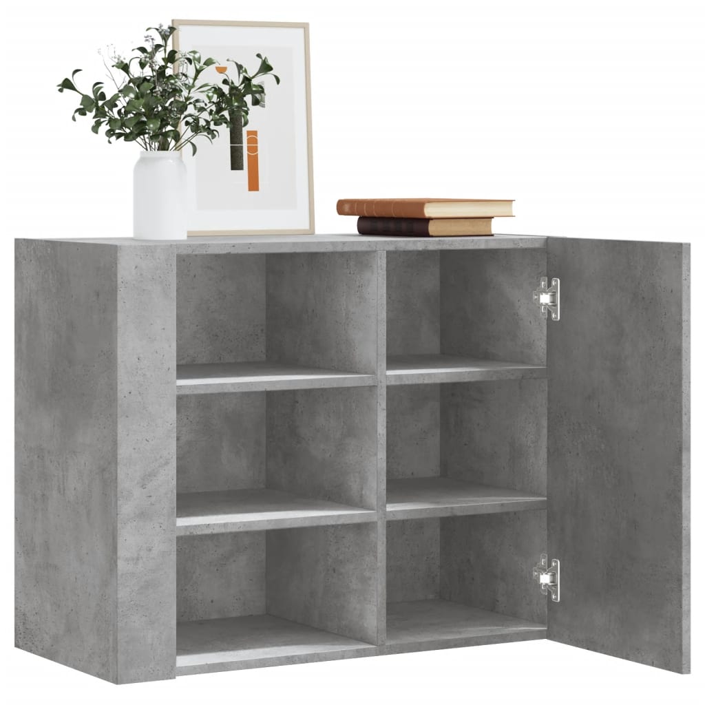 vidaXL Wall Cabinet Concrete Grey 75x35x60 cm Engineered Wood 1