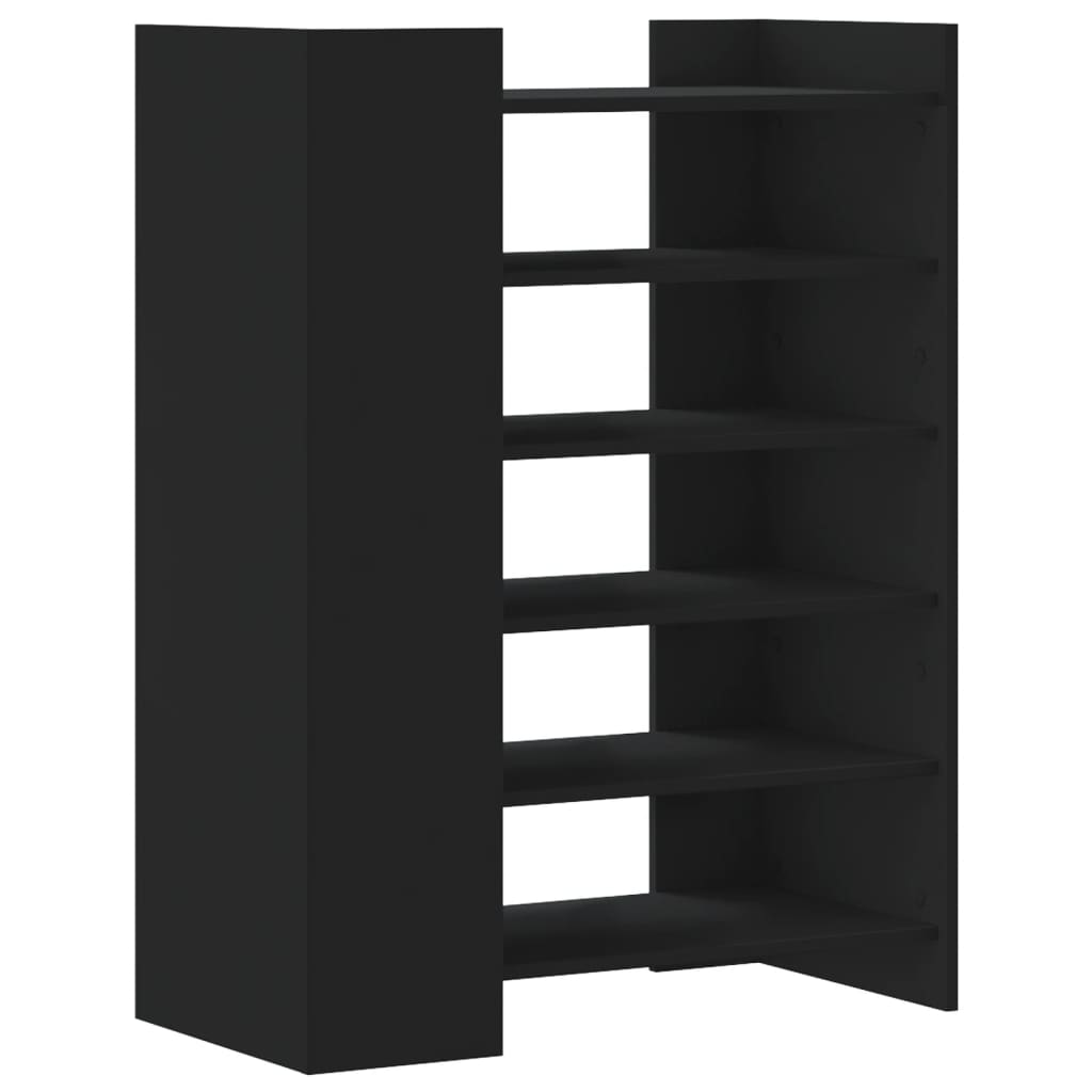 vidaXL Shoe Cabinet Black 74.5x37.5x100 cm Engineered Wood 2