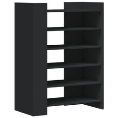 vidaXL Shoe Cabinet Black 74.5x37.5x100 cm Engineered Wood 6