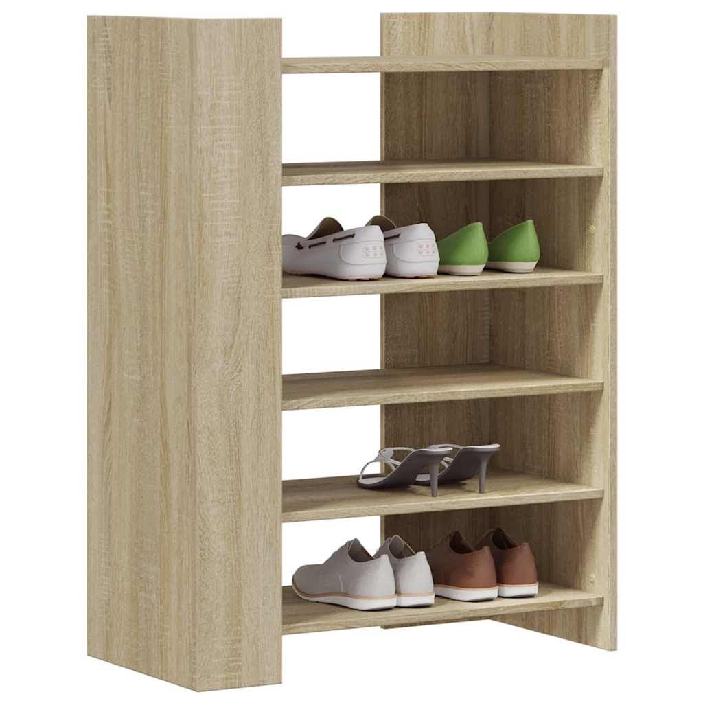 vidaXL Shoe Cabinet Sonoma Oak 74.5x37.5x100 cm Engineered Wood 3