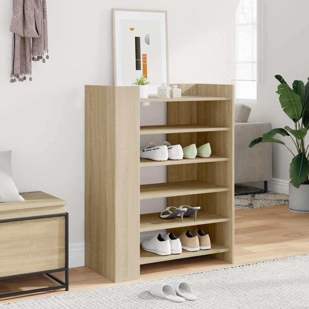 vidaXL Shoe Cabinet Sonoma Oak 74.5x37.5x100 cm Engineered Wood 1
