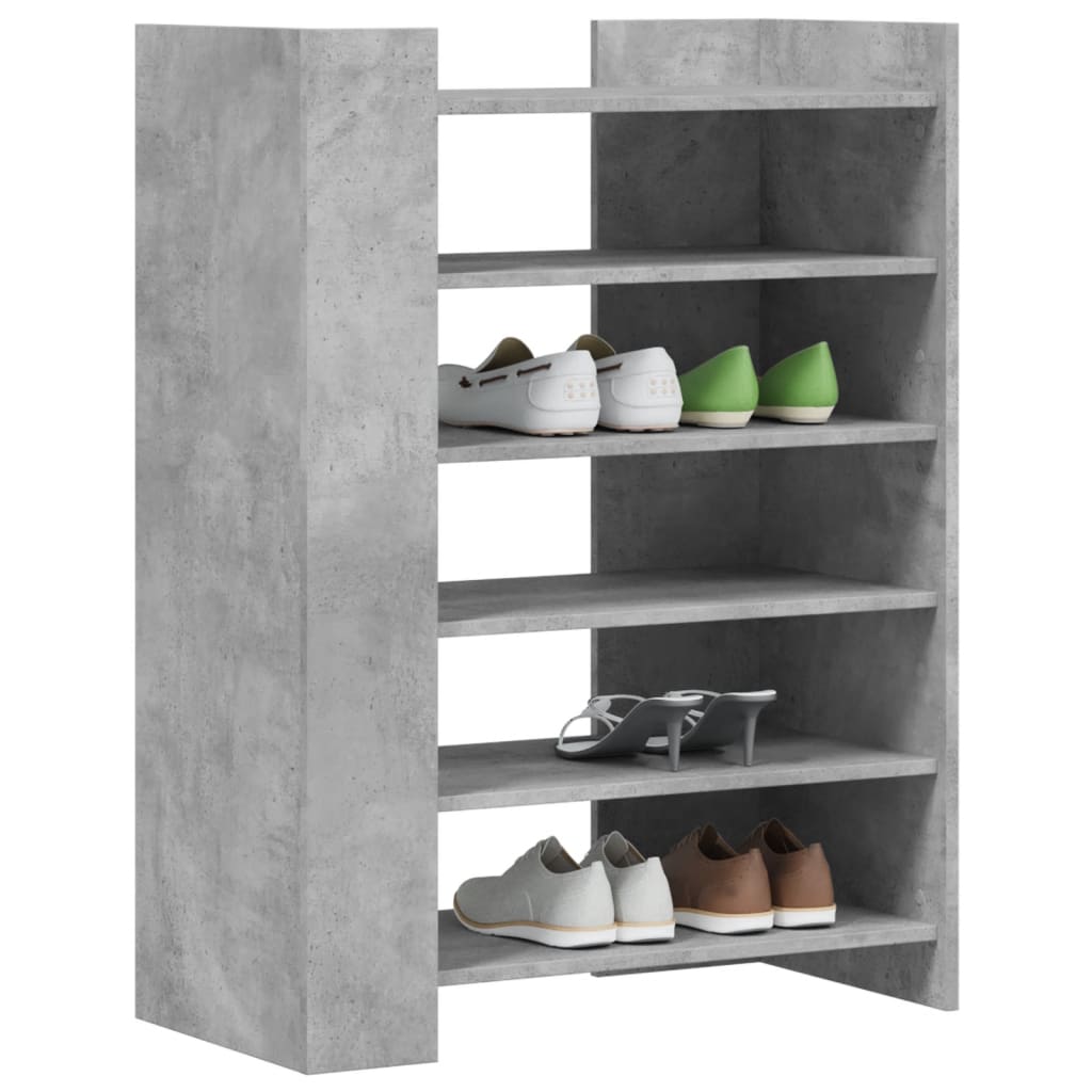 vidaXL Shoe Cabinet Concrete Grey 74.5x37.5x100 cm Engineered Wood 3