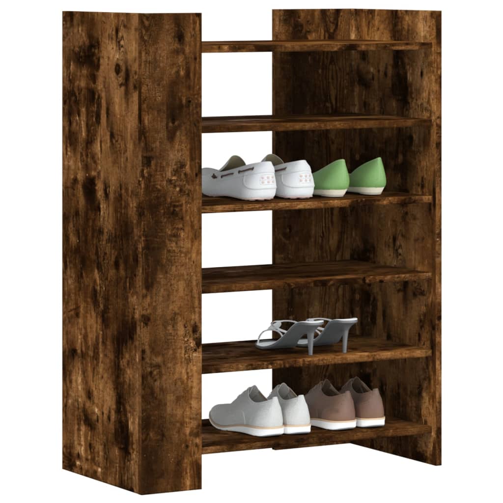 vidaXL Shoe Cabinet Smoked Oak 74.5x37.5x100 cm Engineered Wood 3