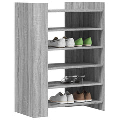 vidaXL Shoe Cabinet Grey Sonoma 74.5x37.5x100 cm Engineered Wood 3