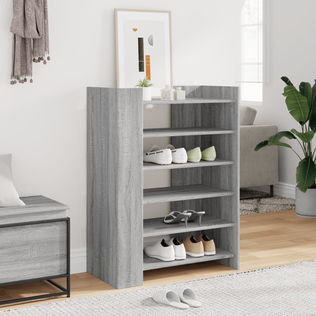 vidaXL Shoe Cabinet Grey Sonoma 74.5x37.5x100 cm Engineered Wood 1