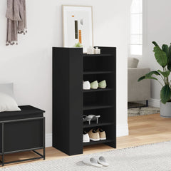 vidaXL Shoe Cabinet Black 52x37.5x100 cm Engineered Wood 3