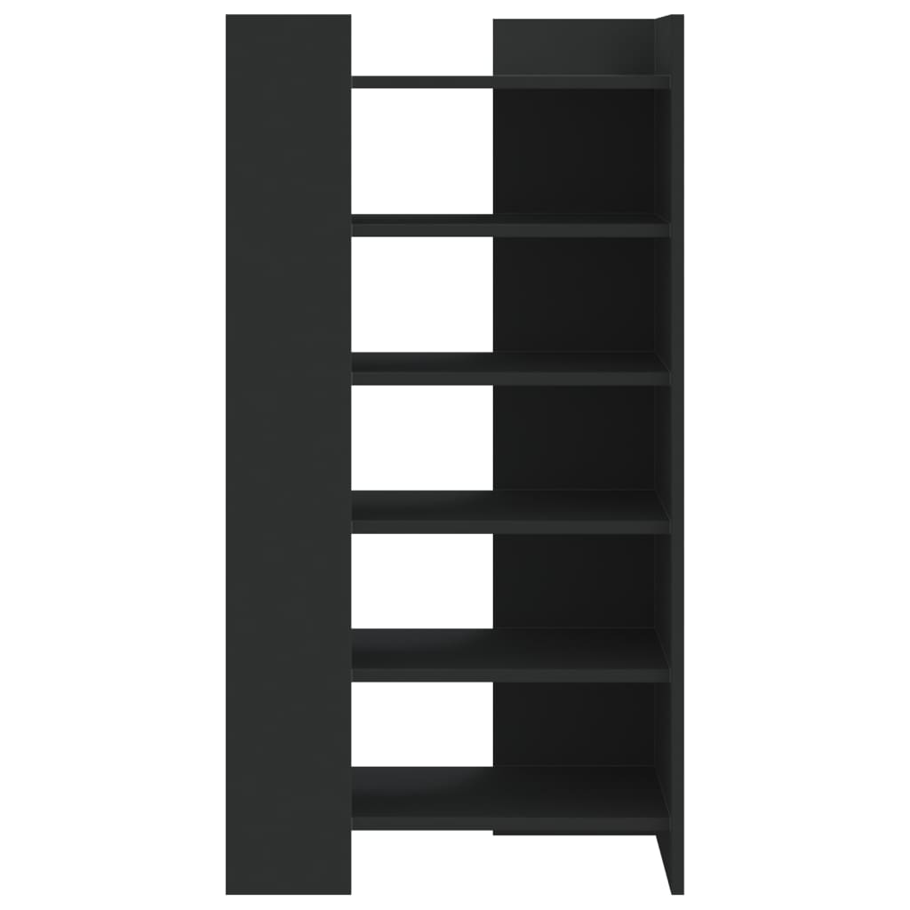 vidaXL Shoe Cabinet Black 52x37.5x100 cm Engineered Wood 4