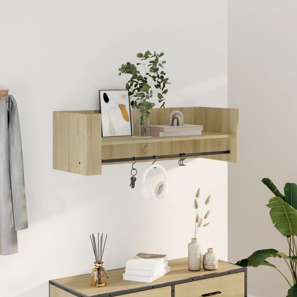 vidaXL Wall Shelf Sonoma Oak 100x35x30.5 cm Engineered Wood 1