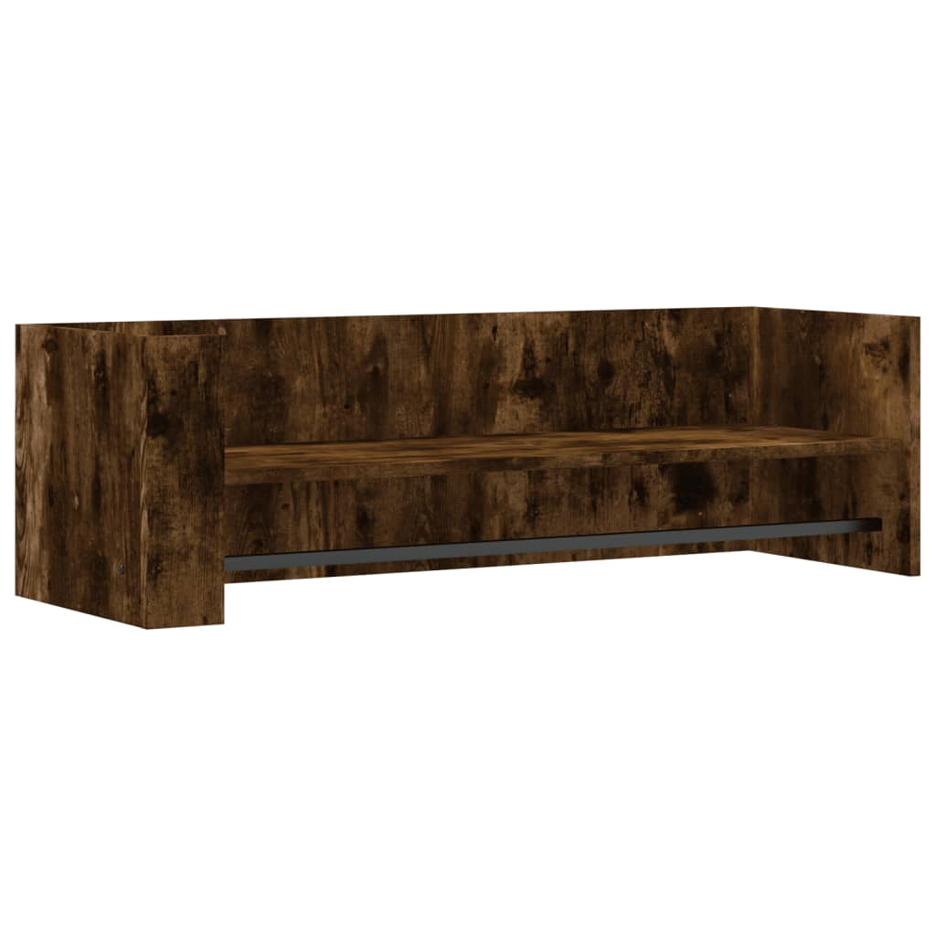 vidaXL Wall Shelf Smoked Oak 100x35x30.5 cm Engineered Wood 2