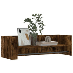 vidaXL Wall Shelf Smoked Oak 100x35x30.5 cm Engineered Wood 3
