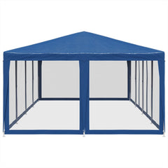 Party Tent with 12 Mesh Sidewalls 8x4 m HDPE with 12 Sidewalls Blue