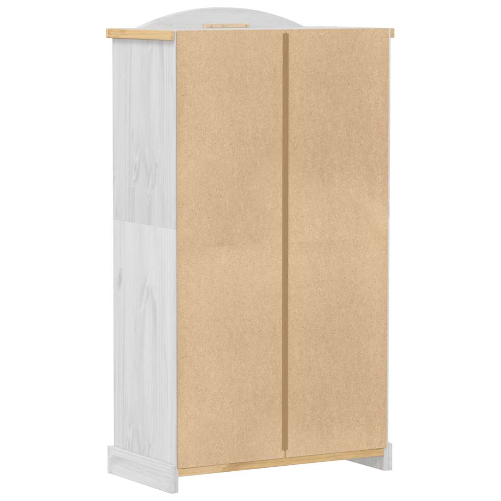 vidaXL Wardrobe "Corona" White 102x52x186 cm Solid Wood Pine 4