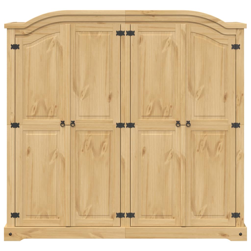 Wardrobe "Corona" 194x52x186 cm Solid Wood Pine Brown